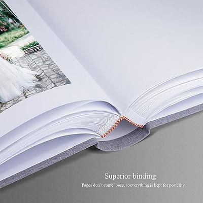 Scrapbook Photo Album with Writing Space, Premium DIY Scrapbook Picture  Album 120 Pages for 3X5, 4X6, 5X7, 6X8, 8X10, Linen Cover with Window  Photos