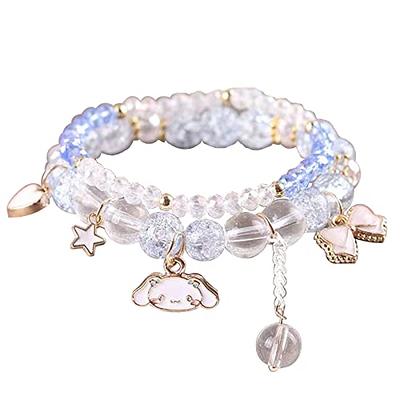 Kawaii Bracelet Cartoon Crystal Beads Bracelets Elastic Beaded Bracelets  for Girls Women Jewelry Charm Accessories 