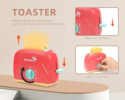 Play Kitchen Playset for Kids, Toy Kitchen Appliances Includes Blender,  Toaster, Mixer, Play Cutting Fruits & Learnning Cards, Pretend Play Gift  for 3