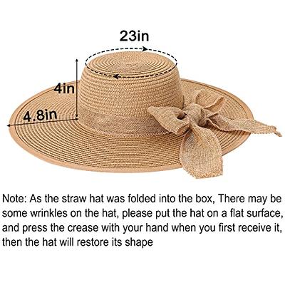 Double Couple Womens Straw Hat Wide Brim Floppy Beach Sun Hat for Women UPF  50+ Adjustable Strap Vacation - Yahoo Shopping