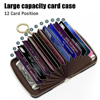 FurArt Credit Card Wallet, Zipper Card Cases Holder for Men Women, RFID  Blocking, KeyChain Wallet, Compact Size