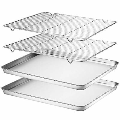 P&P CHEF Baking Sheet and Rack Set, 6 PACK (3 Sheets + 3 Racks), 3 Sizes