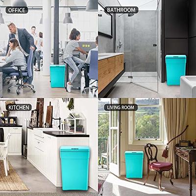 MGHH Trash Can, Automatic Garbage Can, Plastic Touch Free Waste Bins 13  Gallon/50 Liter with Lid for Bedroom, Bathroom,Kitchen, Office, Living  Room, Bathroom-Blue - Yahoo Shopping