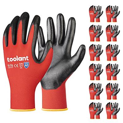 toolant Work Gloves for Men-12 Pairs, Nitrile Coated Work Gloves with Grip,  Touch Screen Gloves for Warehouse, Mechanic, Construction, Gardening,  Woodworking, Oil Resistant Gloves(Red & Black, Small) - Yahoo Shopping