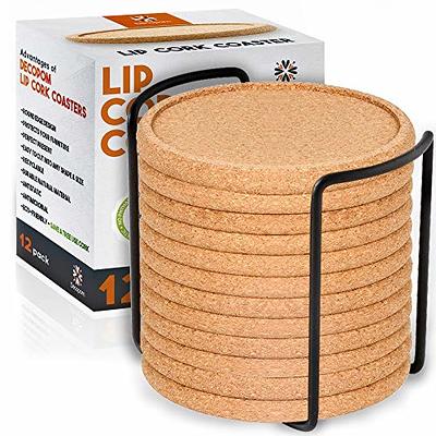 Cork Coasters With Lip For Drinks 8pcs Coasters Absorbent With