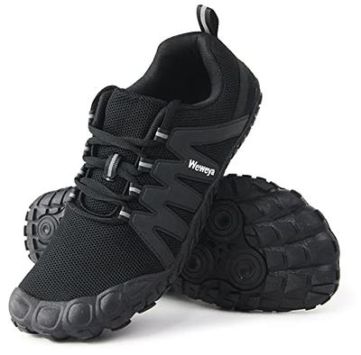  WHITIN Men's Trail Running Shoes Minimalist Barefoot Wide Width  Toe Box Five Finger Size 7 Gym Workout Fitness Low Zero Drop Walking  Jogging Black 39