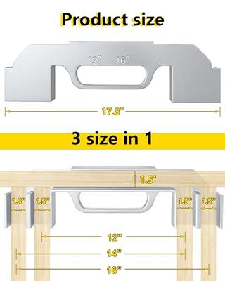 12/16 Inch On-Center Stud Layout Tool Accurate Wall Stud Framing Tool  Aluminum Wall Measurement Framing Jig for Framing Wall