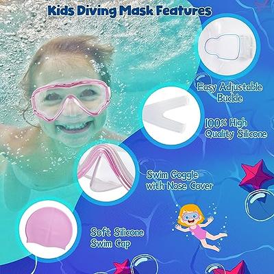 Kids Swim Goggles with Nose Cover Anti-Fog Tempered Glass Snorkel Dive Mask  Scuba Diving Swimming Mask for Children 4 - 14 Age - Yahoo Shopping