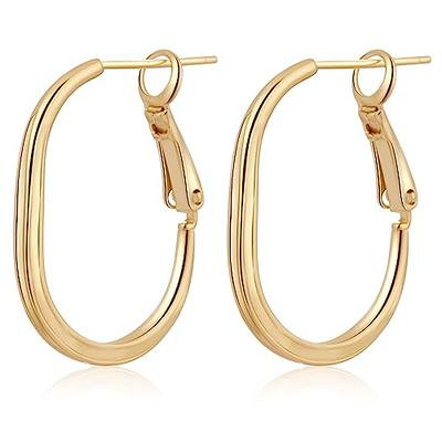 Apsvo Extra Large Drop Earring, Oversized Chunky Gold Hoop Earrings for  Women Girl, Lightweight Hypoallergenic Gold Plated Big Earrings Fashion