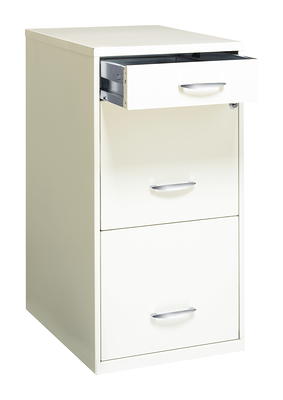 Space Solutions 18 2 Drawer Mobile Metal Vertical File Cabinet - White/Navy