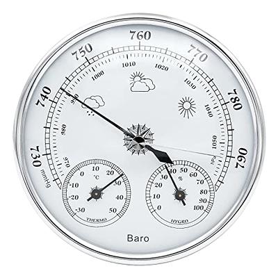 Barometer Thermometer Hygrometer, Barometric Pressure Gauge for Home, 72Mm  for Wall Weather Barometer, Barometer, Indoor Outdoor Barometer, for Home