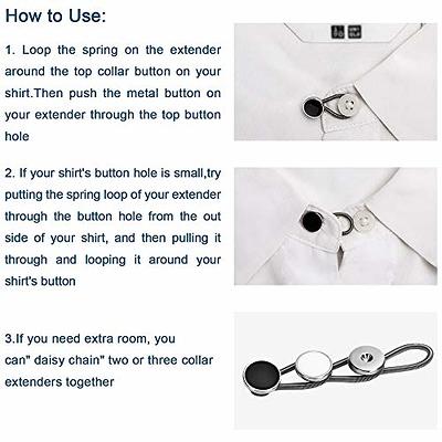 Shirt Collar Button Extender Elastic Neck Buttons For Mens Dress