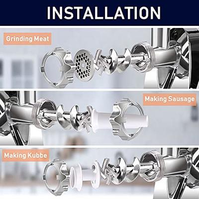 Meat Grinder Electric, 3 Grinding Plates & 2 Blades, [2000W Max]3-IN-1  Stainless Steel Food Grinder & Sausage Stuffer