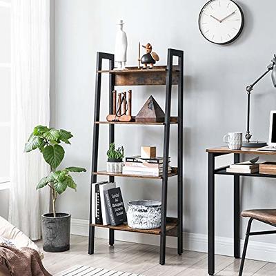 VASAGLE Cube Storage Organizer 4-Tier Bookshelf Bookcase with Adjustable  Storage Shelves Rustic Brown 