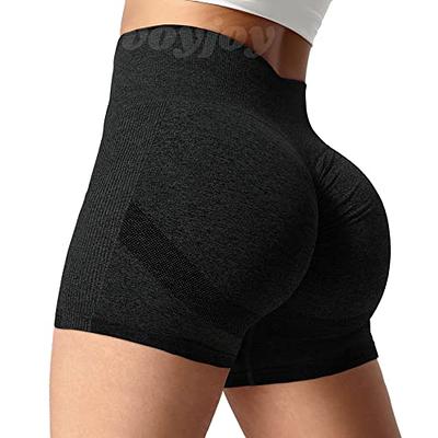 VOYJOY High Waist Biker Shorts for Women Seamless Smile Contour Shorts  Workout Yoga Leggings Scrunch Butt Lift Gym 
