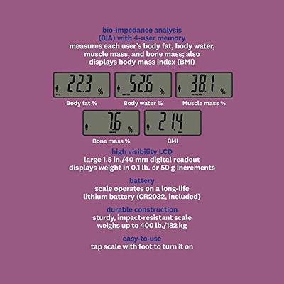 Body Fat Scale by Greater Goods, Accurate Digital Weight & Health Metrics,  Body Composition & Weight Measurements, Glass Top, with Large Backlit