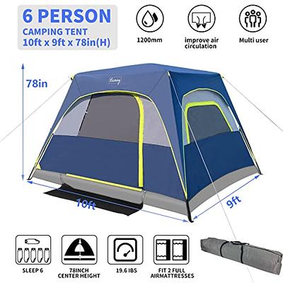 BeyondHOME Instant Cabin Tent, 4 Person/6 Person Camping Tent Setup in 60  Seconds with Rainfly & Windproof Tent with Carry Bag for Family Camping 