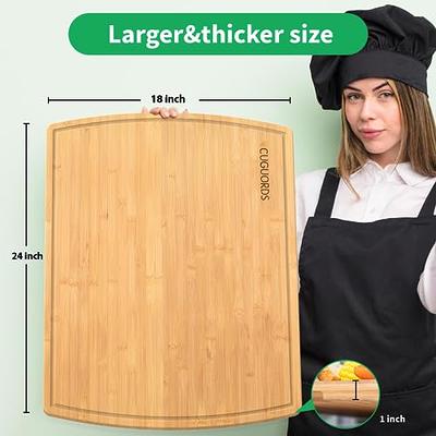 Cibeat Wood Cutting Board 24x18in Kitchen Extra Large Heavy Duty Butcher  Block with Juice Groove and Built-in Handles