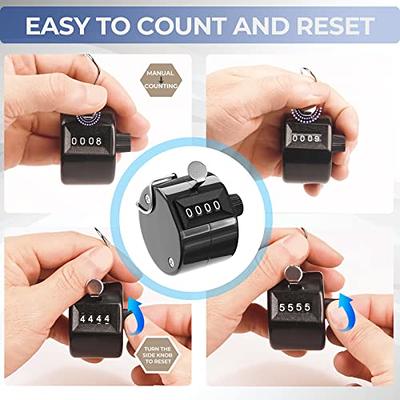Hand Tally Counter Clicker Tally Counter 4-Digit Palm Click Counter Manual  Mechanical Handheld Clicker Counter with Finger Ring for School Golf  Knitting Row Crochet 