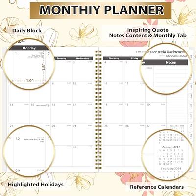 2024-2025 2-Year Monthly Planner - Jan. 2024 - Dec. 2025, 9'' x 11'', Large  Round Monthly Calendar with Tabs, Twin-Wire Spiral Bound, Useful Inner  Pocket - Yahoo Shopping