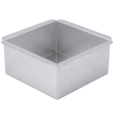 Ateco 12066 6 x 6 x 3 Aluminum Square Straight-Sided Cake Pan