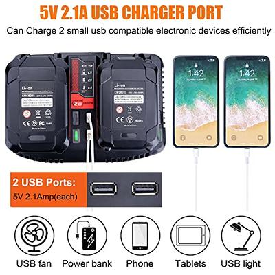 CMCB124 Dual Port V20 Battery Fast Charger Replacement for