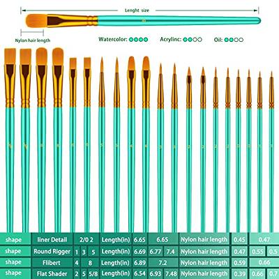  Paint Brushes Set, 20 Pcs Paint Brushes for Acrylic