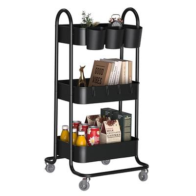 YSSOA 3-Tier Metal Rolling Utility Cart, Heavy Duty Craft Cart