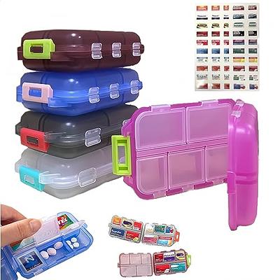 2 Pack Pill case Travel Pill Organizer, Pill Box for Purse Vitamin Fish Oil  10 Compartments Container Medicine Box by M MUchengbao