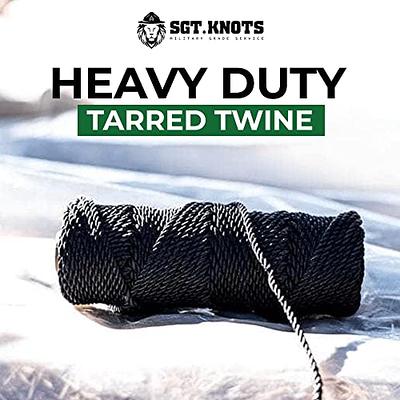 SGT KNOTS Tarred Twine - 100% Nylon Bank Line for Bushcraft, Netting, Gear  Bundles, Construction, Lacing Twisted Cord, Weatherproof