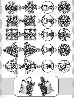 Handmade Celtic knot German silver cardigan clasp or sweater clasp for knit  and fabric - Sew-on clasp - Sew-on sweater button 