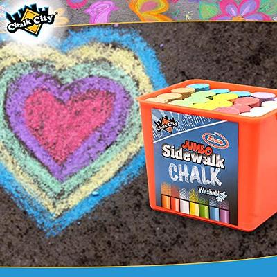 kedudes Non-Toxic Dustless Chalk with Eraser (48 pack) | 24 Colored Chalk +  24 White Chalkboard Chalk | For Teachers, Sidewalk Chalk for Kids, Outdoor