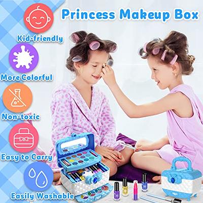 Sendida Kids Makeup Kit for Girl Gifts, 54PCS in 1 Makeup Toys Washable Little  Girls Princess Make Up Toys for 4 5 6 7 8 9 Year Old Girl Birthday Gift  (Purple) 