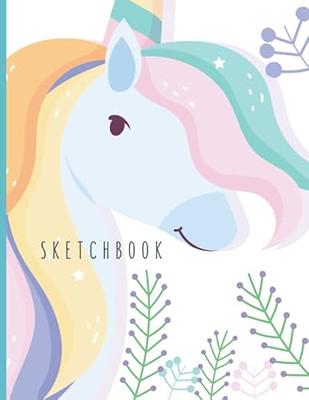 Sketchbook: A Cute Unicorn Kawaii Large Sketchbook/Notebook:108+