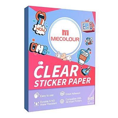  MECOLOUR Printable Vinyl Sticker Paper 100 Sheets for Cricut  -Glossy White Waterproof : Office Products