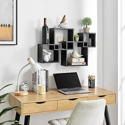 Danya B 35.5 in. 3-Cube White Cubby Organizer Wall Shelf with Ledges Horizontal or Vertical