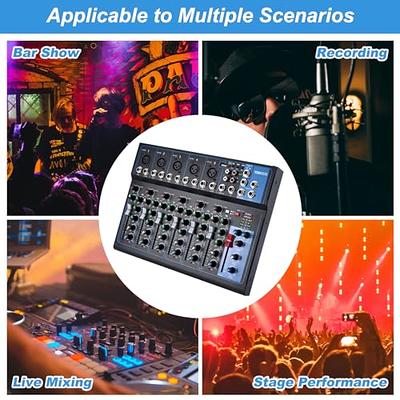  8-Channel Audio Mixer 110V Professional Live Studio DJ USB  Bluetooth Stage Mixing Console 18W : Musical Instruments