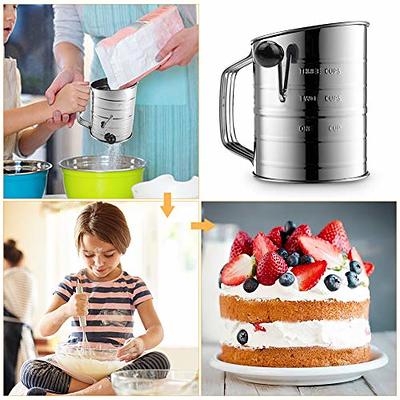  U-Taste Stainless Steel 3 Cup Flour Sifter with 4 Wire