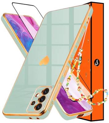 Goocrux (2in1 for Samsung Galaxy Z Flip 4 Case Cute for Women Girls Girly  Pretty Phone Cases Dark Blue and Gold Design Aesthetic Luxury Plating