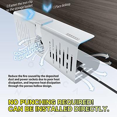  Under Desk Cable Management Tray, 15.7'' No Drill Steel Desk  Cable Organizers, Wire Management Tray Cable Management Rack, Desk Cable  Tray with Wire Organizer and Desk Cord Organizer : Electronics