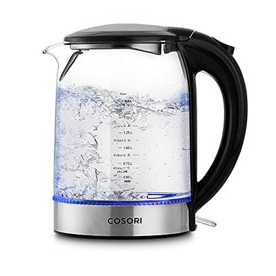 COSORI Speed-Boil Electric Tea Kettle, 1.7L Hot Water Kettle (BPA Free)  1500W Auto Shut-Off & Boil-Dry Protection, LED Indicator Inner Lid &  Bottom, Transparent - Yahoo Shopping