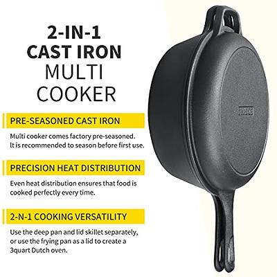 EDGING CASTING Pre-Seasoned Cast Iron Skillet, 15 Inch Large Frying Pan,  Cast Iron Cookware Indoor Pizza, Baking, Bread Outdoor for Camping, Grill