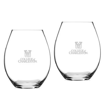 Clemson Tigers 2-Piece 16oz. White Wine Glasses Set