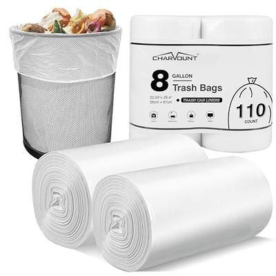 Charmount 8 Gallon Trash Bags, 110 Count Medium Garbage Bags Trash