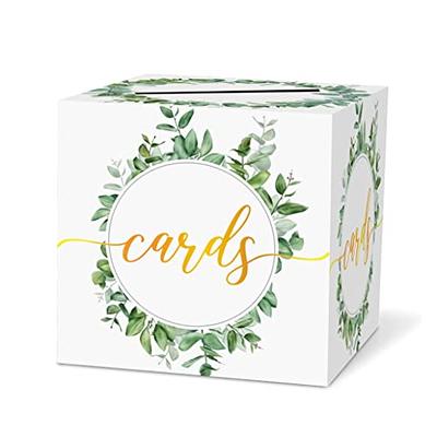 Yimorence V Gold Wedding Glass Card Box 12.6 inch Large Wedding Card Holder