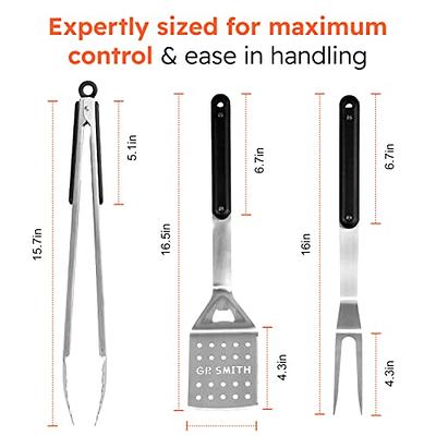 ROMANTICIST 30pcs BBQ Grill Tool Set for Men Dad, Heavy Duty Stainless  Steel Grill Utensils Set, Non-Slip Grilling Accessories Kit with  Thermometer