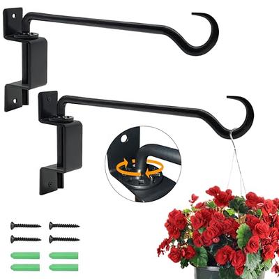  Wall Hook Hanging Plant Bracket 10 Inch 2 Pack, Hand-Forged  Plant Hanger For Hanging Bird Feeders, Wind Chimes, Flower Baskets, Yoga  Mat, Indoor/Outdoor Use, Black