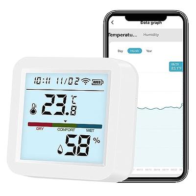 AoHao WiFi Hygrometer Thermometer Wireless Temperature Humidity Monitor  with App Alerts Indoor Outdoor Sensor Compatible with Alexa Google  Assistant