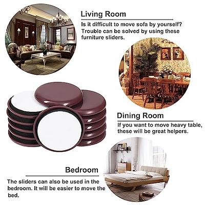 Furniture Sliders, 8 pcs-4 3/4” Round Beige Furniture Sliders for Carpet,  Furniture Pads Heavy Duty Furniture Movers Sliders, Reusable Furniture