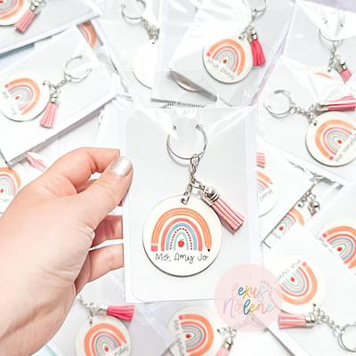 12Pcs Teacher Keychain Teacher Appreciation Gifts in Bulk Pencil Acrylic  Keychain with Tassels for Teacher